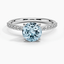 Aquamarine Petite Shared Prong Diamond Ring (1/4 ct. tw.) in Platinum