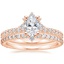 14K Rose Gold Arabella Diamond Ring (1/3 ct. tw.) with Luxe Petite Shared Prong Diamond Ring (3/8 ct. tw.)