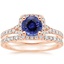 14KR Sapphire Joy Diamond Ring (1/3 ct. tw.) with Bliss Diamond Ring (1/5 ct. tw.), smalltop view
