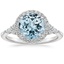 Aquamarine Nadia Halo Diamond Ring (1/4 ct. tw.) in 18K White Gold