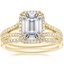 18K Yellow Gold Fortuna Diamond Ring (1/2 ct. tw.) with Whisper Diamond Ring (1/10 ct. tw.)