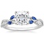 PT Moissanite Luxe Willow Sapphire and Diamond Ring (1/8 ct. tw.), smalltop view