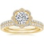 18K Yellow Gold Reina Diamond Ring (1/4 ct. tw.) with Ballad Diamond Ring (1/6 ct. tw.)