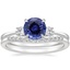 18KW Sapphire Selene Diamond Ring with Petite Curved Diamond Ring, smalltop view