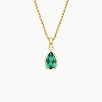 Teardrop Lab Emerald Pendant Image