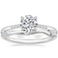 18K White Gold 4 Prong Fern Detail ER with Willow Contoured Diamond Ring (1/10 ct. tw.)