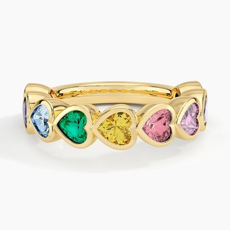 Heart Shaped Rainbow Gemstone Ring