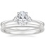 18K White Gold Cecily Diamond Ring with Petite Comfort Fit Wedding Ring