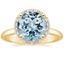 18KY Aquamarine Halo Diamond Ring (1/6 ct. tw.), smalltop view