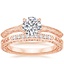 14K Rose Gold Canela Ring with Delicate Antique Scroll Diamond Ring (1/15 ct. tw.)