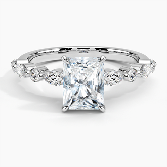 Round and Marquise Engagement Ring