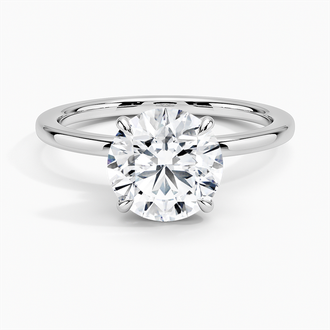 18K White Gold Secret Halo Diamond Ring
