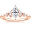 14K Rose Gold Miroir Diamond Ring, smalltop view