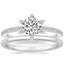 18K White Gold Phoebe Diamond Ring with Petite Comfort Fit Wedding Ring