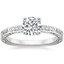 18K White Gold Delicate Antique Scroll Diamond Ring, smalltop view