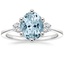 Aquamarine Tallula Three Stone Diamond Ring in 18K White Gold