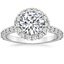 18K White Gold Lotus Flower Diamond Ring with Side Stones (3/4 ct. tw.), smalltop view
