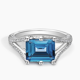 London Blue Topaz and Diamond Cocktail Ring