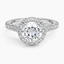 Moissanite Luxe Sienna Halo Diamond Ring (3/4 ct. tw.) in 18K White Gold