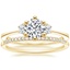 18K Yellow Gold Tallula Three Stone Diamond Ring with Whisper Diamond Ring (1/10 ct. tw.)