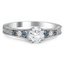 Custom Reverse Taper Diamond and Aquamarine Engagement Ring