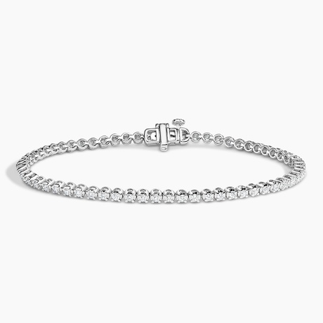 Lab-Created Diamond Bracelet 3 ct tw Round 14K White Gold