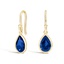Bezel Set Sapphire Drop Earrings 