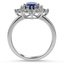 Vintage Reproduction Sapphire and Diamond Halo Ring, smallside view