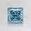 0.90 Ct. Fancy Deep Greenish Blue Princess Lab Created Diamond