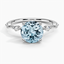 Aquamarine Aimee Diamond Ring in 18K White Gold
