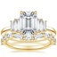 18K Yellow Gold Coppia Five Stone Diamond Ring (1/3 ct. tw.) with Luxe Tapered Baguette Contour Ring