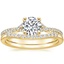 18K Yellow Gold Serenity Diamond Ring with Petite Curved Diamond Ring (1/10 ct. tw.)