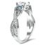 Three Stone Twisted Diamond Engagement Ring with Aquamarine Accents, smallview
