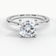 Moissanite Four-Prong Petite Comfort Fit Ring in 18K White Gold
