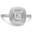 Custom Contemporary Matte Finish Bezel Diamond Ring with Accent Diamonds