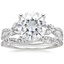 18KW Moissanite Luxe Willow Diamond Ring (1/4 ct. tw.) with Luxe Winding Willow Diamond Ring (1/4 ct. tw.), smalltop view
