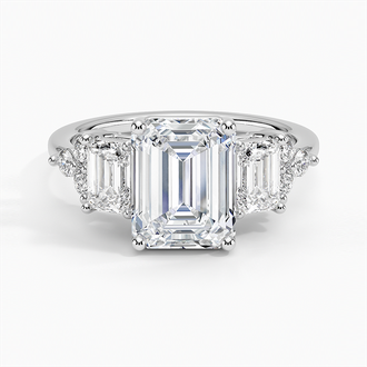 Low-Profile Cluster Diamond Engagement Ring