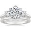 Platinum Three Stone Catalina Diamond Ring (1/2 ct. tw.) with Petite Comfort Fit Wedding Ring