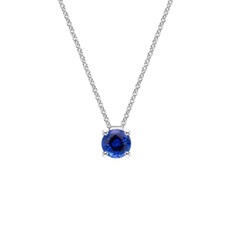 Floating Solitaire Sapphire Pendant