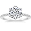18K White Gold Six-Prong Luxe Ballad Diamond Ring, smalltop view