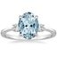 Platinum Aquamarine Selene Three Stone Diamond Ring (1/10 ct. tw.), smalltop view