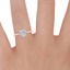 14K Rose Gold Elle Ring, smallzoomed in top view on a hand