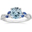 18KW Aquamarine Luxe Willow Sapphire and Diamond Ring (1/8 ct. tw.), smalltop view
