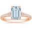 Rose Gold Aquamarine Duet Diamond Ring