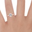 14K Rose Gold Petite Elodie Ring, smallzoomed in top view on a hand