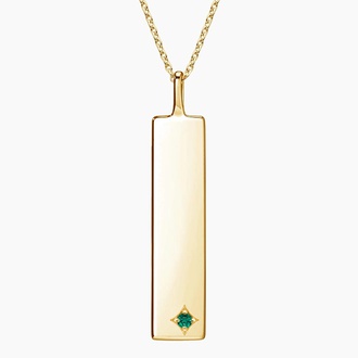 Lotus-Inspired Impression Emerald Bar Pendant