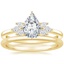 18K Yellow Gold Stella Diamond Ring with Petite Comfort Fit Wedding Ring