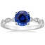 18KW Sapphire Tiara Milgrain Diamond Ring (1/10 ct. tw.), smalltop view