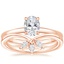 14K Rose Gold Floral Lattice Ring with Abelia Diamond Ring