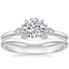 Platinum Fiorella Diamond Ring with Petite Curved Wedding Ring